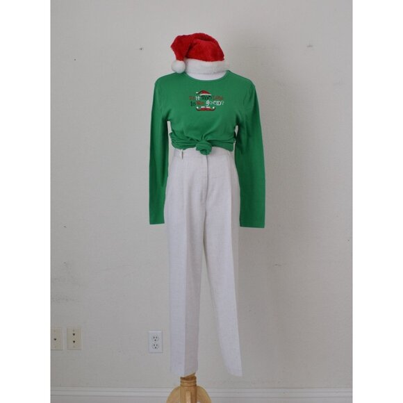 Vintage 90s Green‎ Elf Christmas Shirt size L - Picture 9 of 10